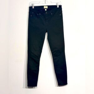 J. Crew Women’s Black 9” Rise Toothpick Skinny Denim Ankle Jeans Stretch Size 28